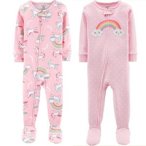 NWT 2 Carter's cotton footies size 12 months